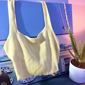 Yellow Halter Crop Top